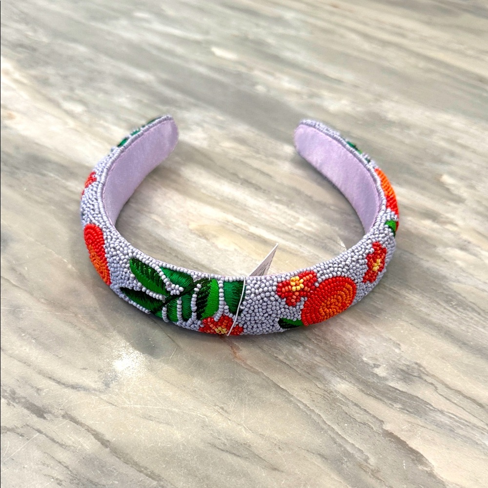 NWT J. Crew Orange Beaded Headband